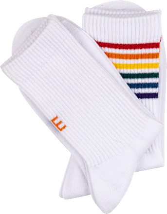 Good Vibes Socken weiß Regenbogen, Gr. 35 - 38 (2 Paar) nur die
