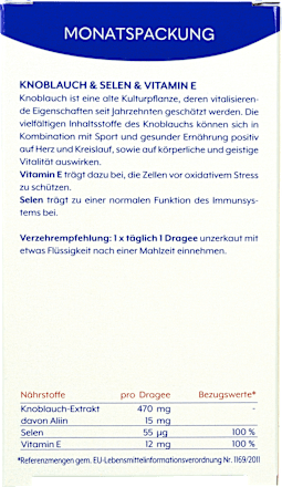 Knoblauch + Selen + Vitamin E Dragees the wellness co.