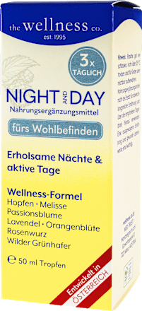 Night and Day Pflanzliche Extrakte Tropfen the wellness co.