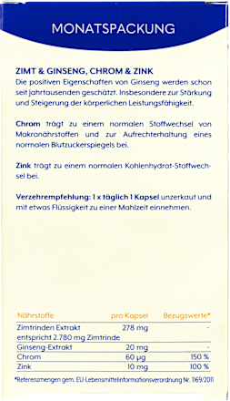 zimt 3000 plus ginseng Kapseln the wellness co.