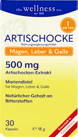 Artischocke Cynarin + Mariendistel Kapseln the wellness co.