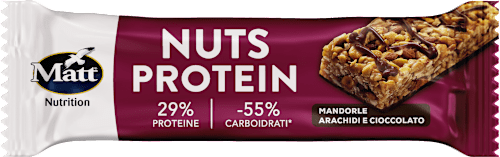 Nuts Protein Barretta proteica con mandorle, arachidi e cioccolato Matt