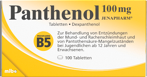 Panthenol JENAPHARM 100 mg Tabletten, Wirkstoff: Dexpanthenol JENAPHARM