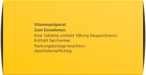 Panthenol JENAPHARM 100 mg Tabletten, Wirkstoff: Dexpanthenol JENAPHARM