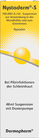 Nystaderm-S 100.000 I.E./ml Suspension mit Dosierpumpe, Wirkstoff: Nystatin, Nystaderm