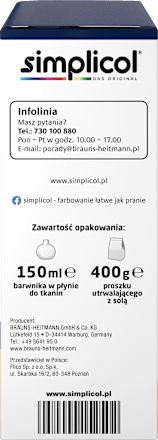 Barwnik do tkanin niebieski Simplicol