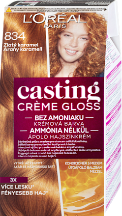 Farba na vlasy - 834 zlatý karamel L'ORÉAL PARiS CASTING Crème Gloss