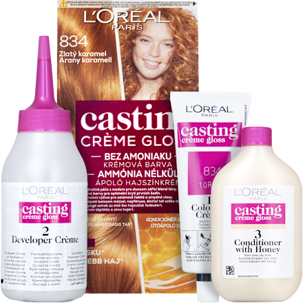 Farba na vlasy - 834 zlatý karamel L'ORÉAL PARiS CASTING Crème Gloss