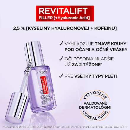 Očné sérum Revitalift Filler [+Hyaluronic Acid + Caffeine]  L'ORÉAL PARiS REVITALIFT