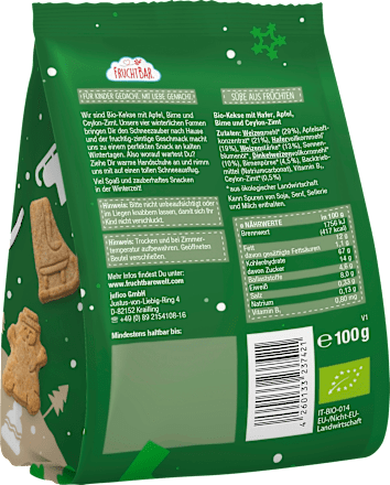 Kinderkekse Winter mit Hafer, Apfel, Birne & Zimt ab 12 Monaten FruchtBar