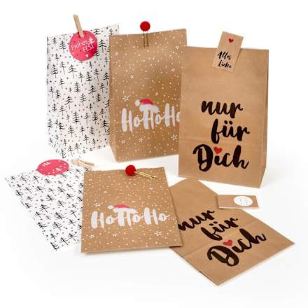 Geschenktaschen Weihnachten midi, hoch, sortiert Profissimo