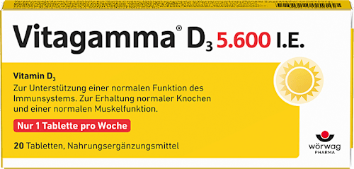 Vitagamma D3 5.600 I.E. Vitamin D3 Tabletten 20 St Vitagamma