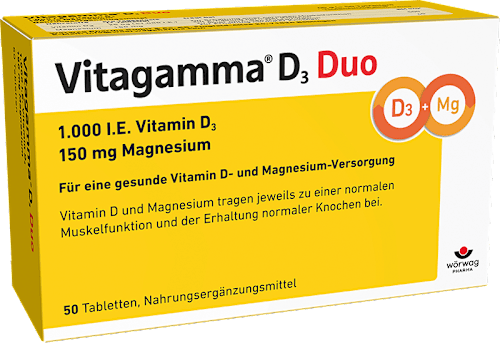 Vitagamma D3 Duo 1.000 I.E. Vitamin D3 150 mg Magnesium Tabletten 50 St Vitagamma