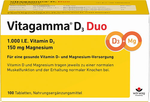 Vitagamma D3 Duo 1.000 I.E. Vitamin D3 150 mg Magnesium Tabletten 100 St Vitagamma