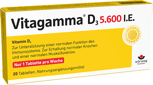 Vitagamma D3 5.600 I.E. Vitamin D3 Tabletten 20 St Vitagamma