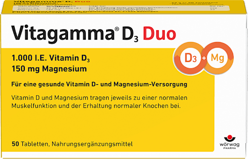Vitagamma D3 Duo 1.000 I.E. Vitamin D3 150 mg Magnesium Tabletten 50 St Vitagamma