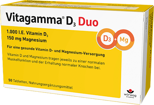 Vitagamma D3 Duo 1.000 I.E. Vitamin D3 150 mg Magnesium Tabletten 50 St Vitagamma