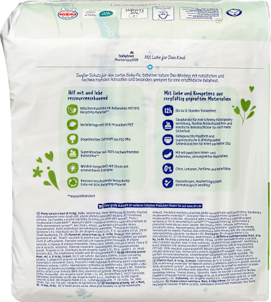 Пелени Nature, размер 4 maxi (8-14 kg) babylove nature