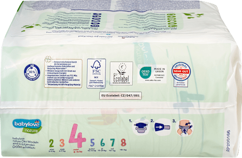 Ekološke pelene Maxi, vel. 4 (8 – 14 kg) babylove nature