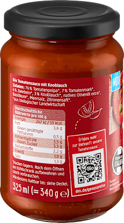 Tomatensauce Gerösteter Knoblauch dmBio