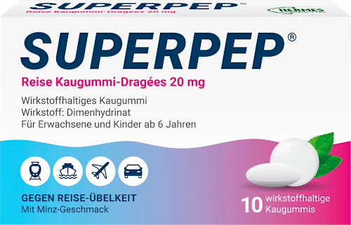 SUPERPEP Reise Kaugummi-Dragées 20mg Superpep