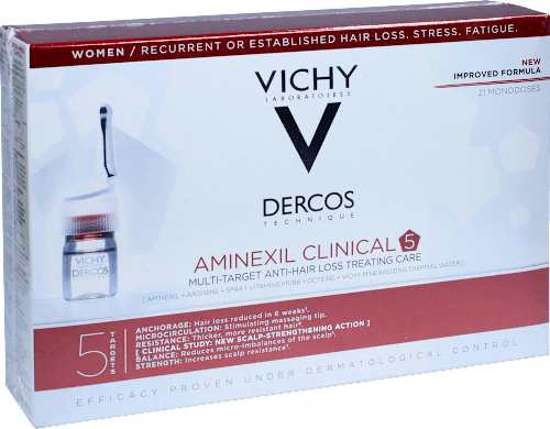 VICHY Aminexil Clinical 5 für Frauen gegen Haarverlust 12 Monodosis, Ampullen VICHY LABORATOIRES