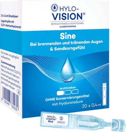 HYLO-VISION Befeuchtende & Schützende Augentropfen Sine 20 x á 0,4 ml HYLO-VISION