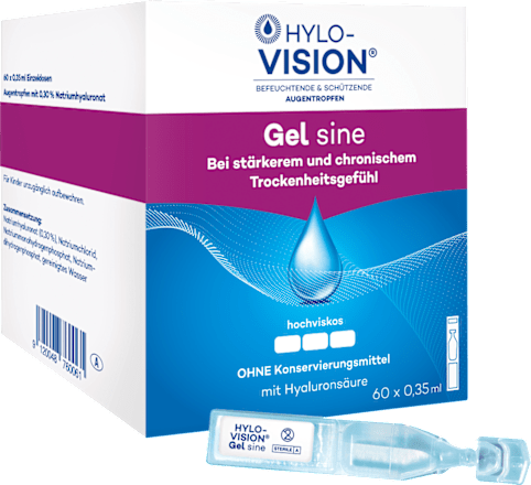 HYLO-VISION Befeuchtende & Schützende Augentropfen GEL sine Ein - Dosis - Behältnissen 60 x á 0,35ml HYLO