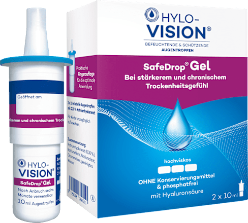 HYLO-VISION Befeuchtende & Schützende Augentropfen SafeDrop Gel 2 x á 10 ml HYLO
