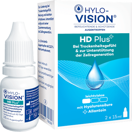 HYLO-VISION Befeuchtende & Schützende Augentropfen HD Plus 2 x á 15 ml HYLO