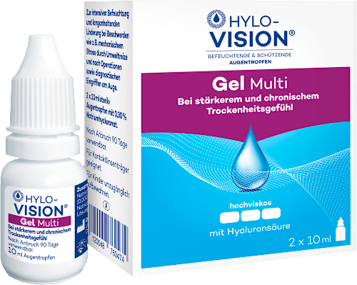 HYLO-VISION Befeuchtende & Schützende Augentropfen Gel Multi 2 x á 10ml HYLO-VISION
