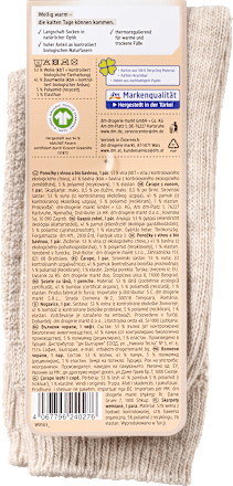 Socken mit Zopf-Muster und Wolle beige Gr. 39-42 Fascino