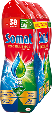 Гел за съдомиялна машина 4 x Actions (3 x 684ml) Somat