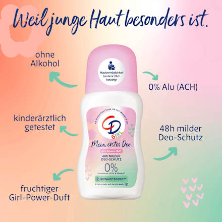 Deo Roll-on Girl-Power-Duft, Mein erstes Deo  CD