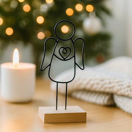 Metallaufsteller, Engel, schwarz-natur Dekorieren & Einrichten