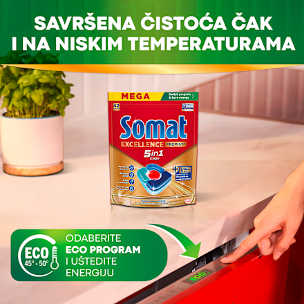 EXCELLENCE PREMIUM  5in1 Tablete za mašinsko pranje sudova Somat