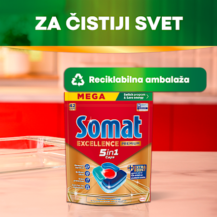 EXCELLENCE PREMIUM  5in1 Tablete za mašinsko pranje sudova Somat