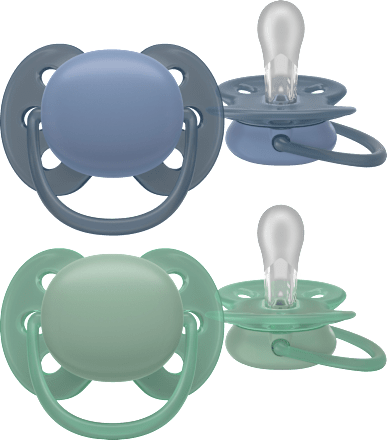 Schnuller ultra soft Silikon, grün/blau, 6-18 Monate PHILIPS AVENT