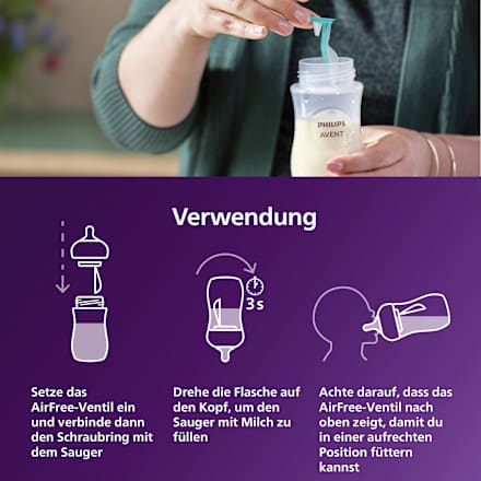 Babyflasche Natural Response AirFreeVentil weiß/Bär, ab dem 3. Monat, 260ml  PHILIPS AVENT