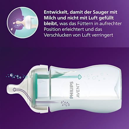 Babyflasche Natural Response AirFreeVentil weiß/Elefant, von Geburt an, 260ml  PHILIPS AVENT