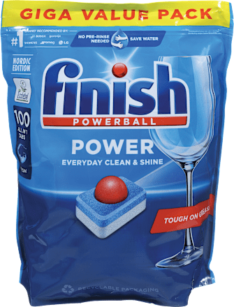 Tablete za strojno pomivanje posode Powerball Power All In 1, GIGA pakiranje Finish