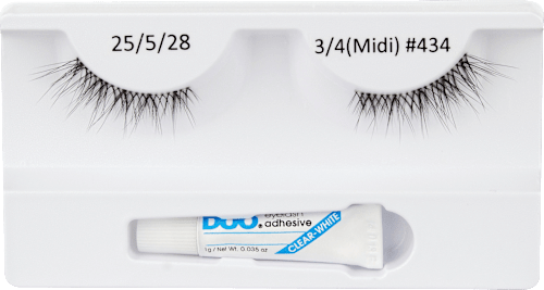 Künstliche Wimpern Set 434 3/4 Naked (1 Paar) & Mini Duo Kleber ARDELL