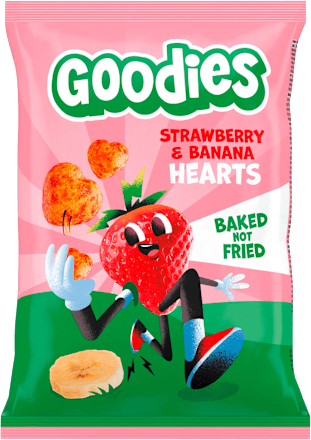 Chrumky Crunchy Hearts - banán a jahoda Goodies