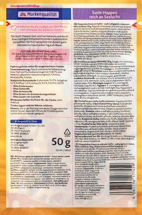 Dopunska hrana za mačke – sushi zalogajčići s lososom DEIN BESTES