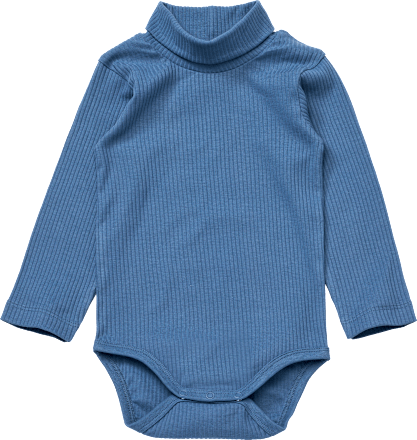 Body Langarm mit Rollkragen & Ripp-Struktur, blau, Gr. 74/80 ALANA