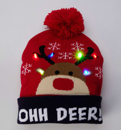 Cappello natalizio con luci LED assort. KOOPMAN