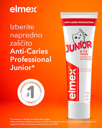 Otroška zobna pasta Junior od 6. do 12. leta elmex