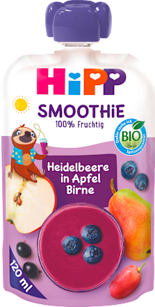 EKO smoothie – jabuka, kruška i borovnica, 1+ g. HiPP