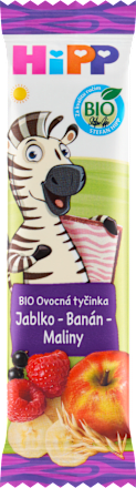 BIO ovocná tyčinka s příchutí Jablko & Banán & Maliny HiPP