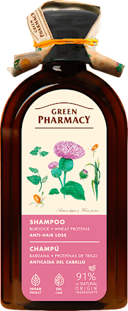 Szampon przeciw wypadaniu włosów Łopian i Proteiny Pszenicy GREEN PHARMACY